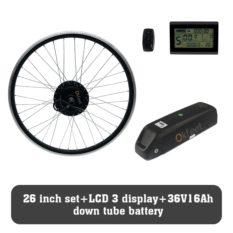 26inch LCD3 36V16Ah Е-байка 36В 350 Вт спереди Шестерни с колесным двигателем 20 26 28 дюймов Водонепроницаемый KT LCD4 LCD7 Дисплей электрического велосипеда, фара для электровелосипеда в Conversion Kit - Цвет: 26inch LCD3 36V16Ah