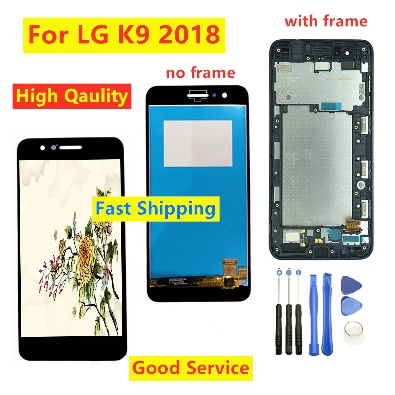 

100% Tested 5.0" NEW LCD Display For LG K9 2018 Lcd X2 2018 X210K X210HM Display Touch Screen Digitizer Assembly With Frame