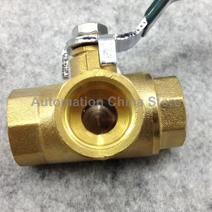 Женская латунная резьба DN15 DN20 DN25 трехходовой шаровой клапан L type 1/2 &quot3/4" 1 "