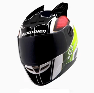 

Motorcycle helmet with horns new design MALUSHEN full face automobile race helmet Casco Dot certificate Men safety helmet