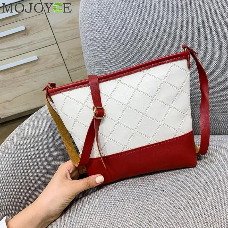 

Multi-function Hit Color Crossbody Bags for Women 2019 PU Leather Large Capacity Fashion Bucket Shoulder Messenger Bags