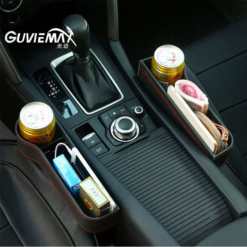 

1pc Car seat gap storage box Car multi-function storage box Car seat gap leather water cup holder