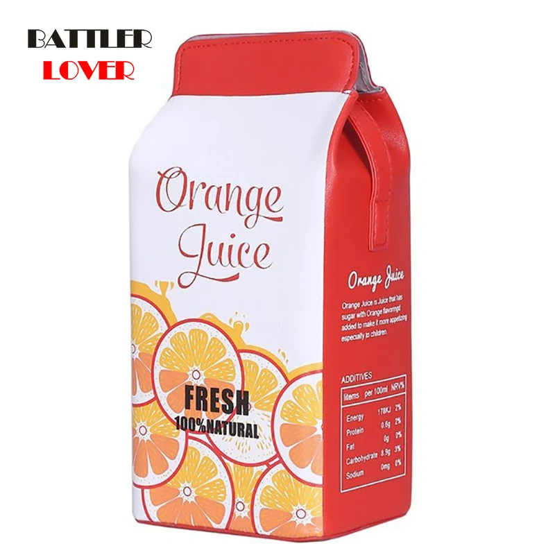 Cartoon Printing Fruit Milk Banana Strawberry Design Handbag for Women Mini Phone Wallet Purse Female Crossbody Bag