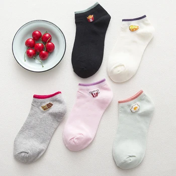 

5 pairs of men and women general new spring and summer fashion breathable multicolor letters cotton socks