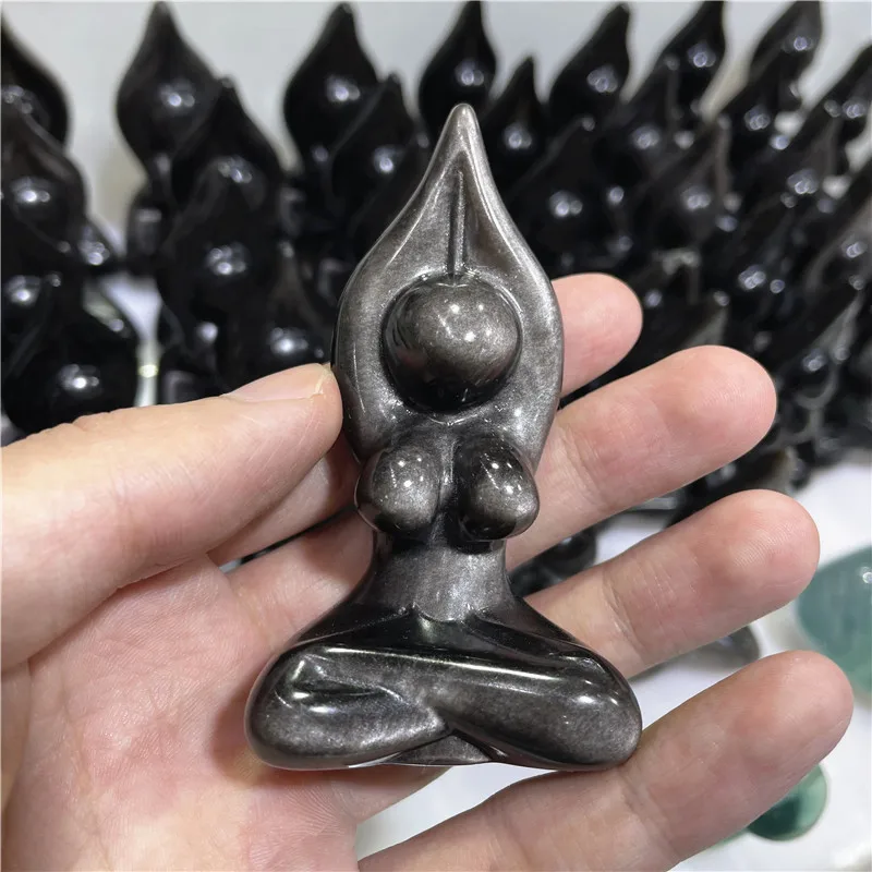 

1 шт., Женская резная статуя из натурального кварца