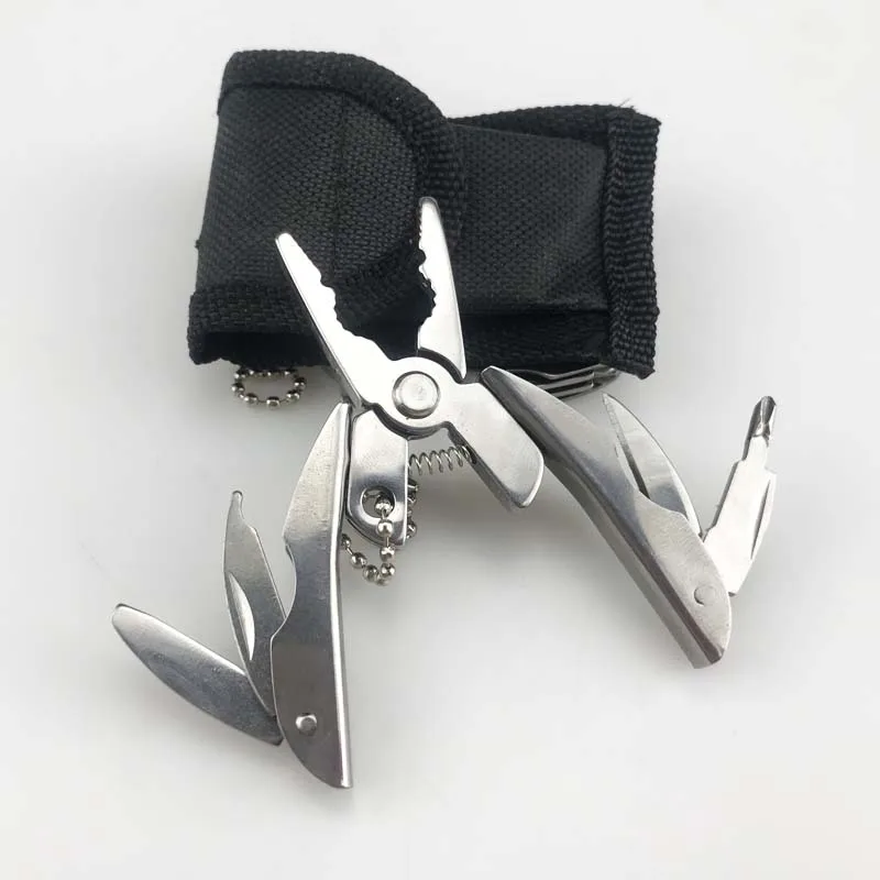  Pocket Multitools Plier 1pc Outdoor Mini Portable Folding Muilti-functional Plier Clamp Keychain Hiking Camping Tool Hand tool 