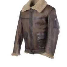 Мужская куртка в стиле ретро с меховым локомотивным воротником и застежкой-молнией из искусственной кожи, теплое зимнее модное пальто