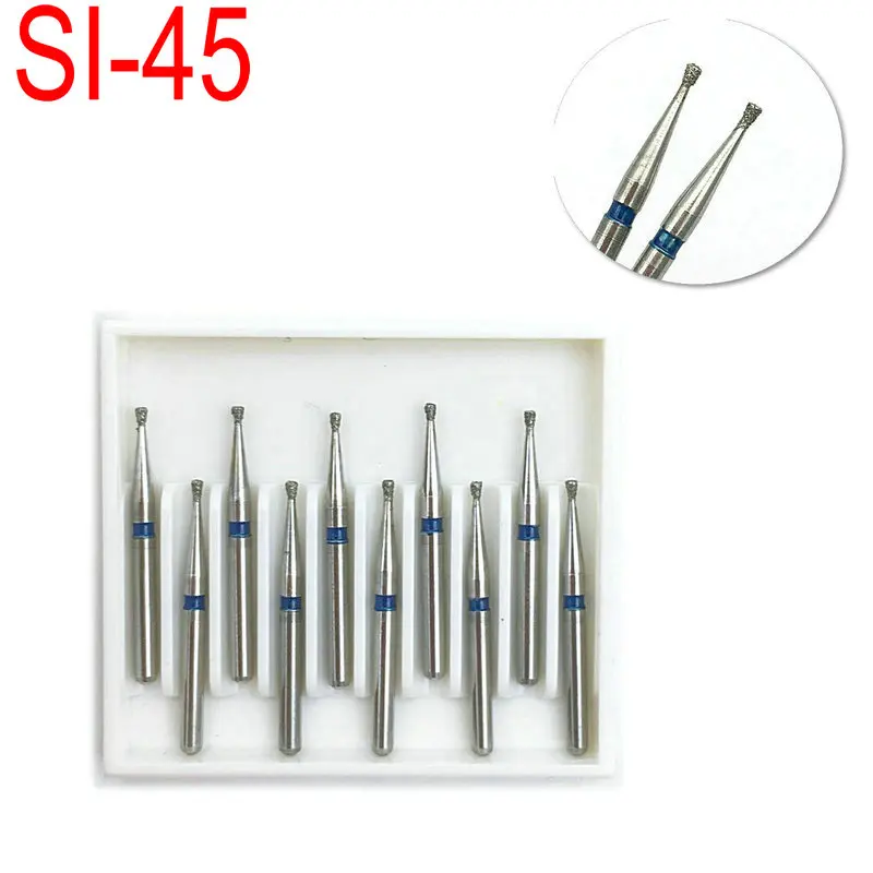

10pcs/lot Dental Diamond FG High Speed Burs for Teeth Polishing 1.6mm Dentistry Materials SI-45