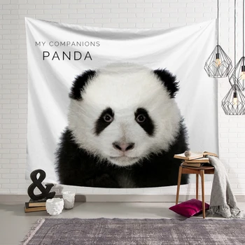 

Nordic Ins Style Wall Cloth Tapestries Panda Sheep Animals Printed Wall Hanging Tapestry Beach Throw Towel Home Decor Blanket