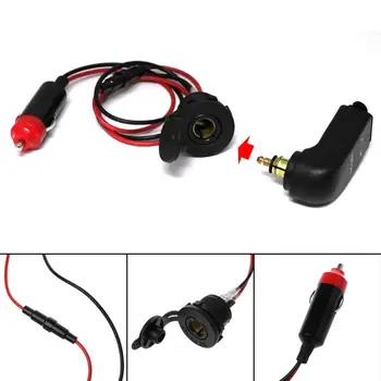 

12V 24V Standard Car Cigarette Lighter Male to Hella DIN Female Adapter Cable With Waterproof Cap for Cars SUV ATV qyh