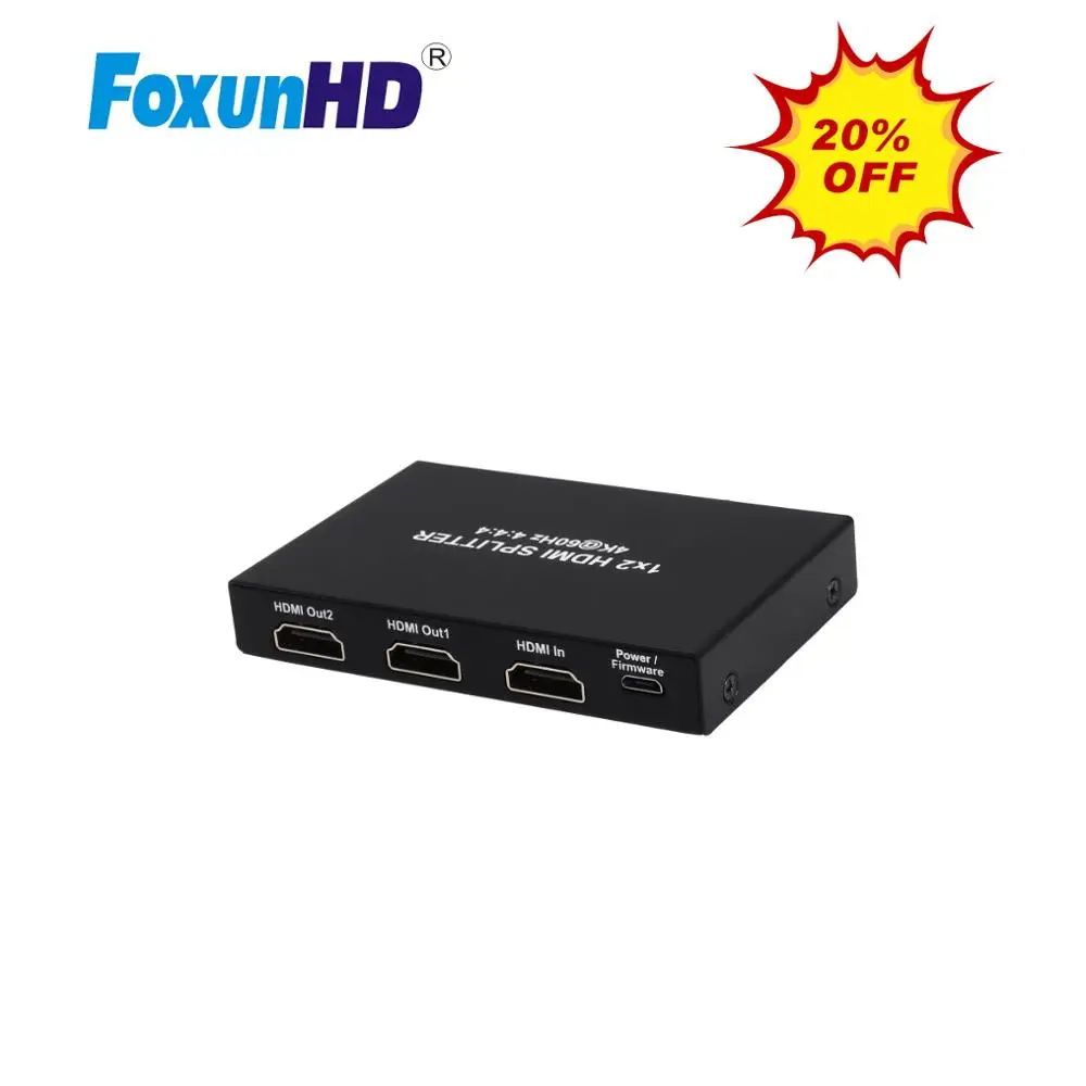 Foxun 2 พอร์ต SX SP05S HDMI Splitter EDID HDCP2.2 3D 4 K HDMI Splitter