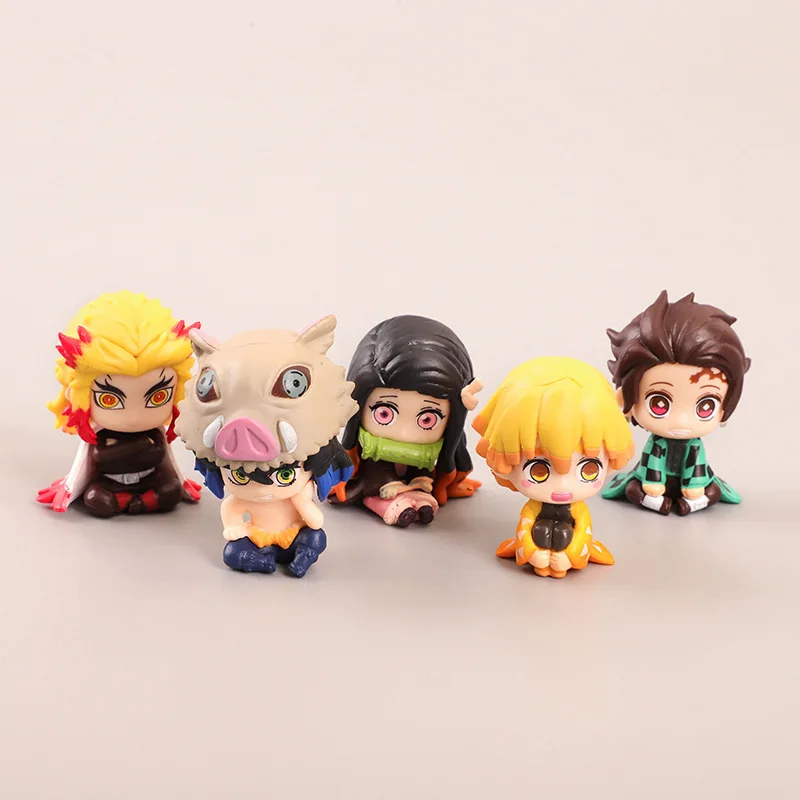 5pcs/lot Anime Demon Slayer:Kimetsu No Yaiba Kamado Cute PVC Action Figure Toys | Игрушки и хобби