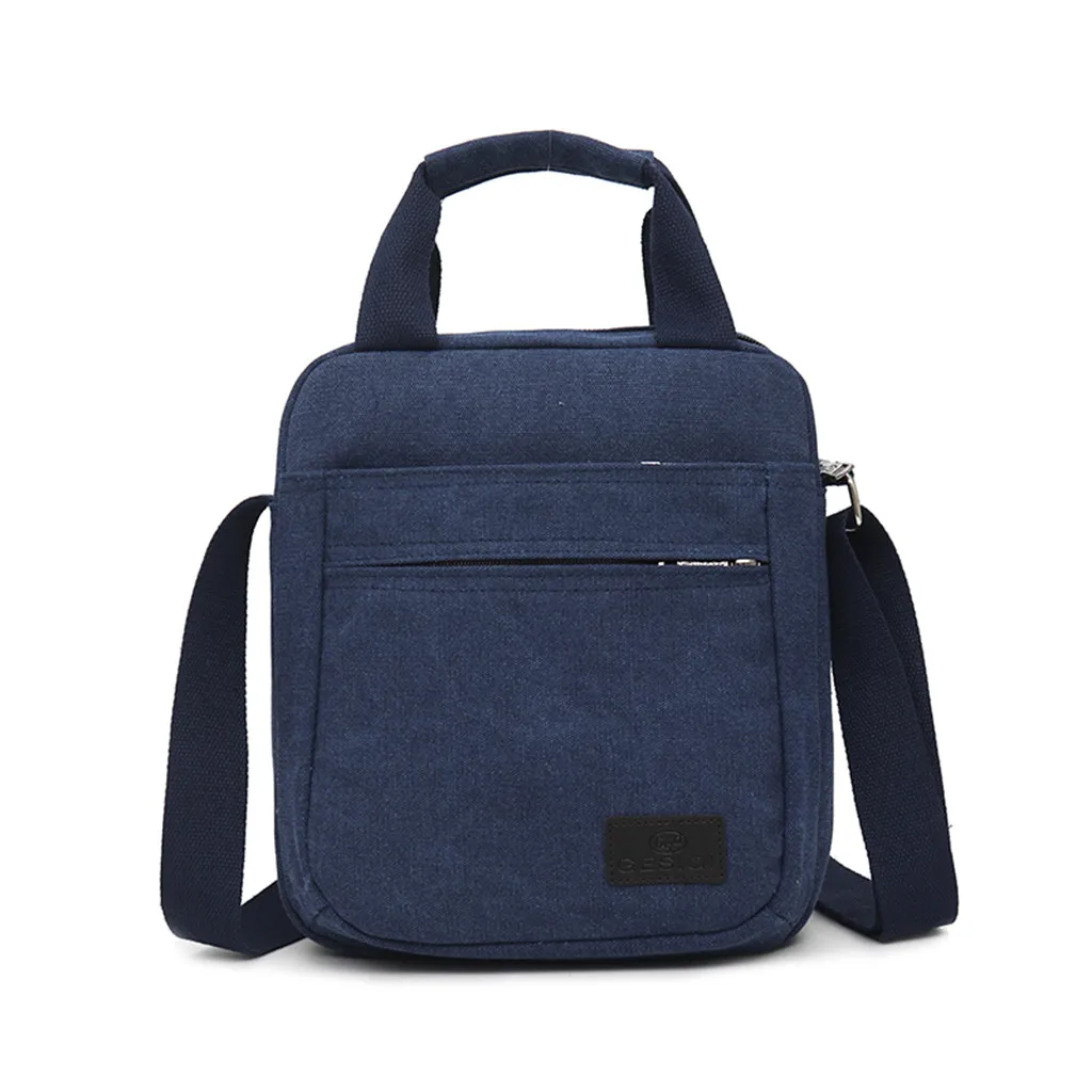 Новая мужская сумка-мессенджер, модная холщовая однотонная Повседневная деловая сумка на плечо, сумки-мессенджеры, простая сумка на одно плечо для отдыха