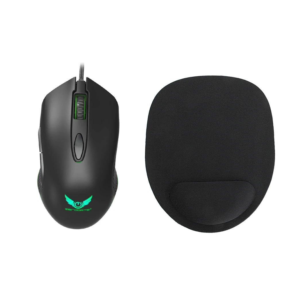RGB Backlight Programmable Gaming Optical Mouse For Laptop Computer PC Mouse Mice With Non-Slip Wrist Support Rest Mouse Pad