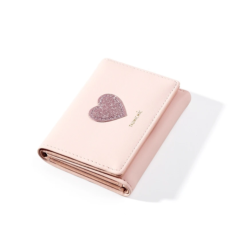 Новое поступление, Женский кошелек, женский короткий кошелек, складной кошелек сумка, Модный женский кошелек с блестками - Цвет: pink