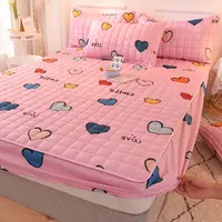Air-Permeable Quilted Mattress Cover Soft Sanding Fabric Bed Pad Protector Cover Twin King Bed Cover Not Included Pillowcase 3
