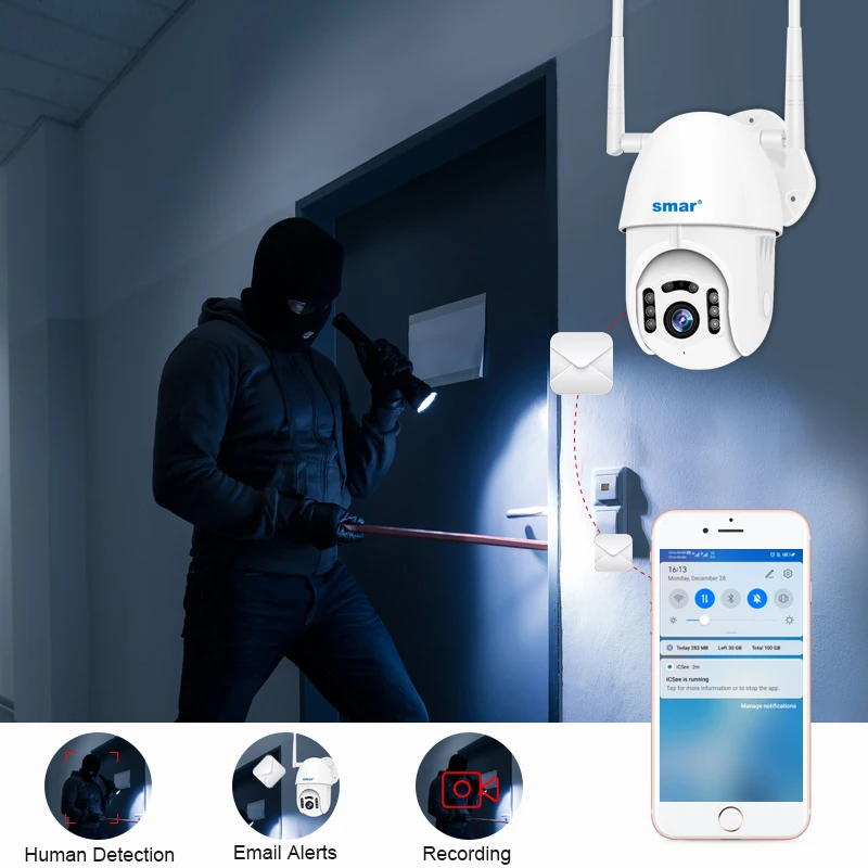 IP камера видеонаблюдения Smar H.265X 1080p 2 МП Wi Fi|Камеры видеонаблюдения| |