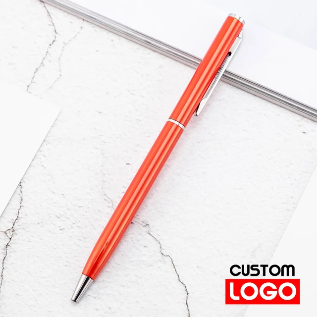 New Metal Ballpoint Pen Rose Gold Pen Custom Logo Advertising Ballpoint Pen  Lettering Engraved Name School&office Supplies red