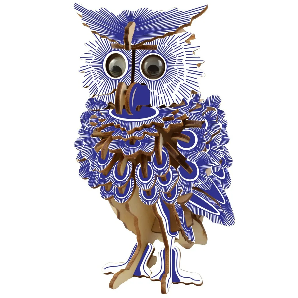 

DIY 3D Assembled Laser Cutting Wooden Owl Puzzle Game Gift for Children Kid Model Building Animal Kit Toy