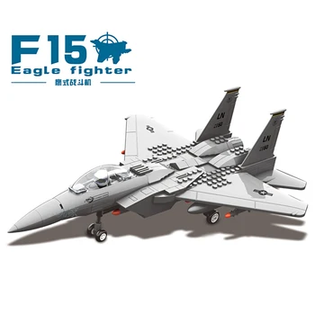 

Military Aircraft Model Building Blocks F15 Eagle Fighter WZ 10 Gunship V-22 Osprey Tiltrotor KJ-2000 Early Warning Plane Toys