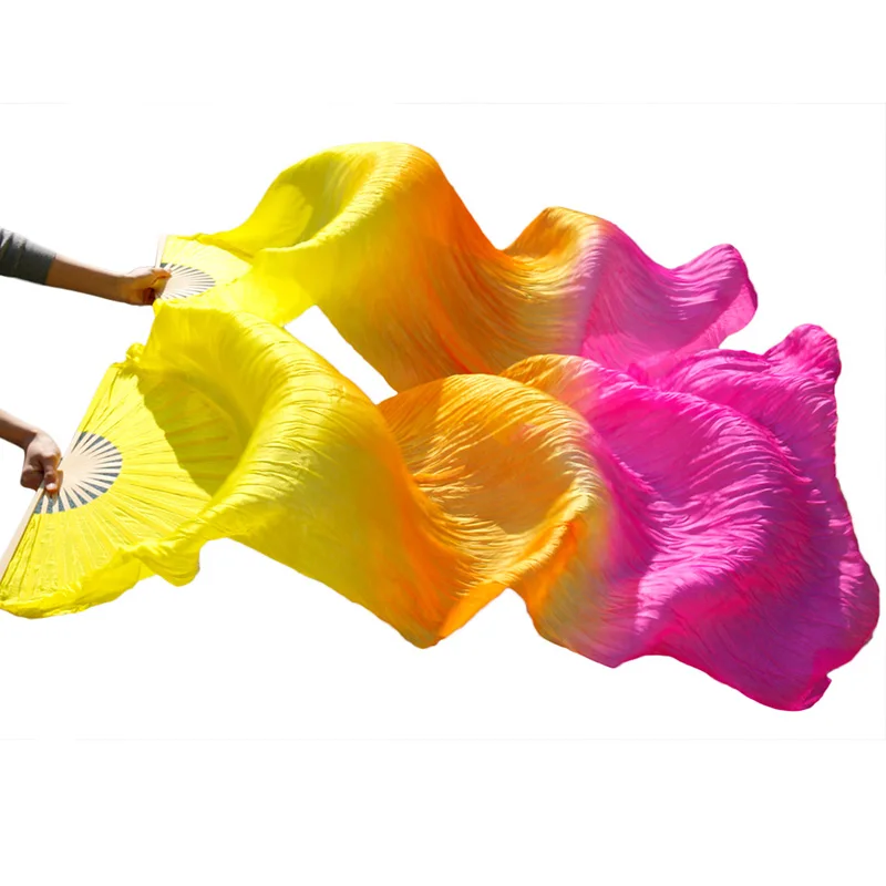 

Вентиляторы для танца живота 100% натуральный шелк/имитация шелка 1 пара Высокое качество чистый натуральный шелк веер реквизит для танцев окрашенный вручную Шелковый веер для танца