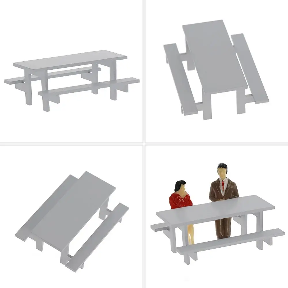 5pcs 1 32 Model Table Chair Gray G Scale Outdoor Camping Table