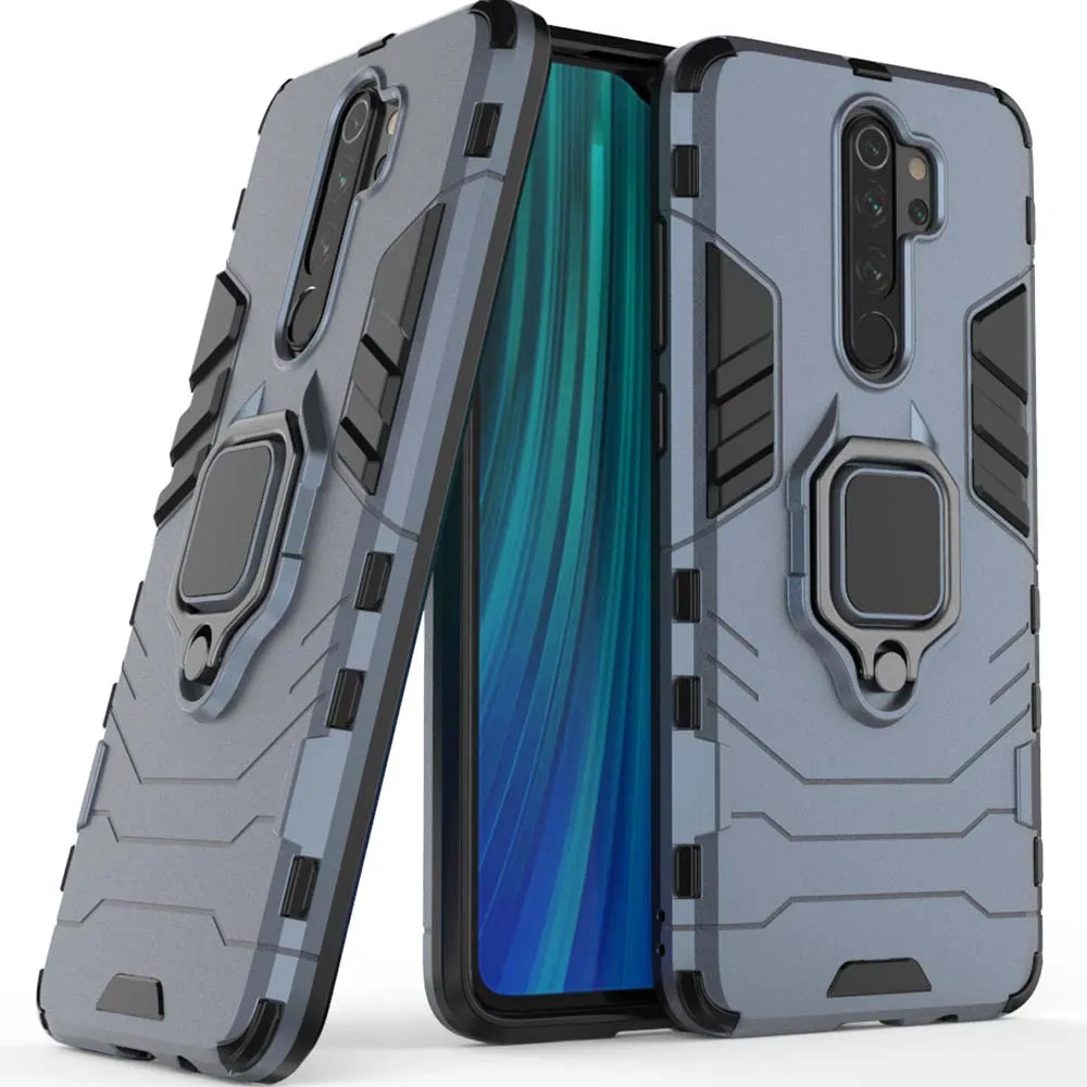 Для Xiaomi Redmi Note 8 Pro Чехол автомобильный Магнитный палец кольцо держатель чехол Гибридный Силиконовый PC прочный Броня чехол Redmi Note 8Pro 6,53