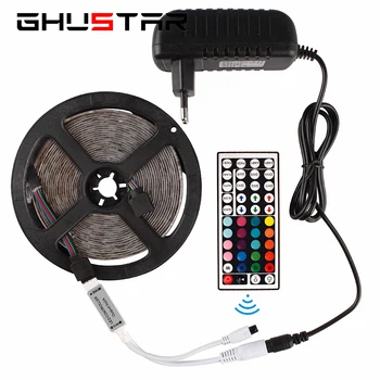 

Flexible LED Strip Light 44Key Controller 12V 2A 60LEDs RGB Tape SMD2835 5M Led Ribbon Living Room Bar Waterproof Backlight Lamp