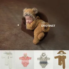Dvotinst/реквизит для фотосессии новорожденных; вязаные крючком кружевные наряды; одежда; комбинезон; аксессуары для фотосессии в студии