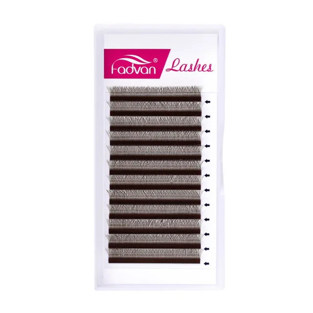 Fadvan Y Shape Eyelashes Extension YY Fake Eyelash Building Mesh Soft Faux Mink YY/VV Lashes Extension Split Tip Makeup Supplies 1 Case Brown color
