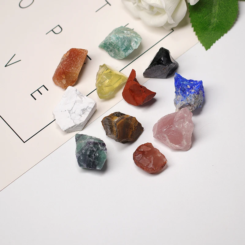 Natural Crystal Quartz Specimen Tiger Eye Stone, Natural Fluorite, Irregular Shape, Rough Rock, Large Grain Unpolished Collectio