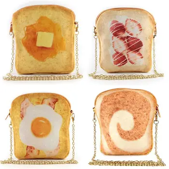 

Women Plush Toast Handbag Shoulder Lady Crossbody Bag Tote Chain Satchel Purse