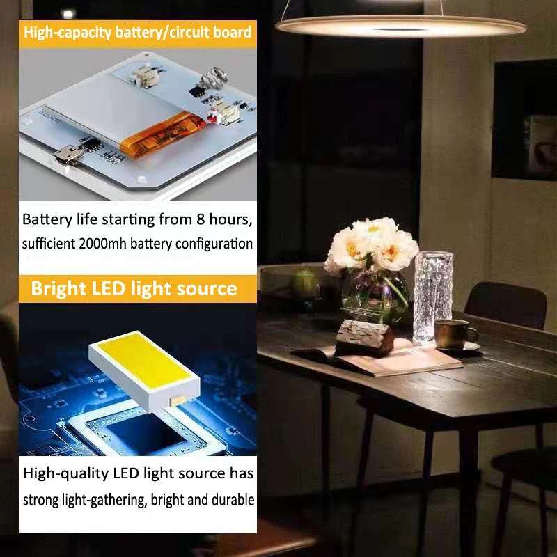 실린더 다이아몬드 테이블 램프 현대 크리스탈 Led 책상 램프 침실 장식 거실 아트 데코 LED 야간 조명 크리스마스 선물