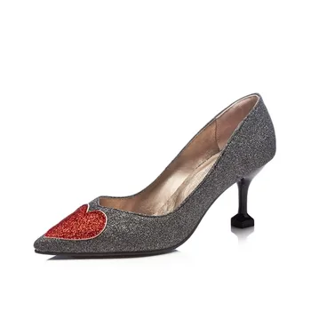 

Big Size Pointed heart single shoes ladies high heels women shoes woman pumps