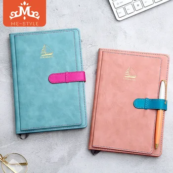 

2020 New leather hardcover office school copybook stationery,fine cute student line composition notebooks thick A5