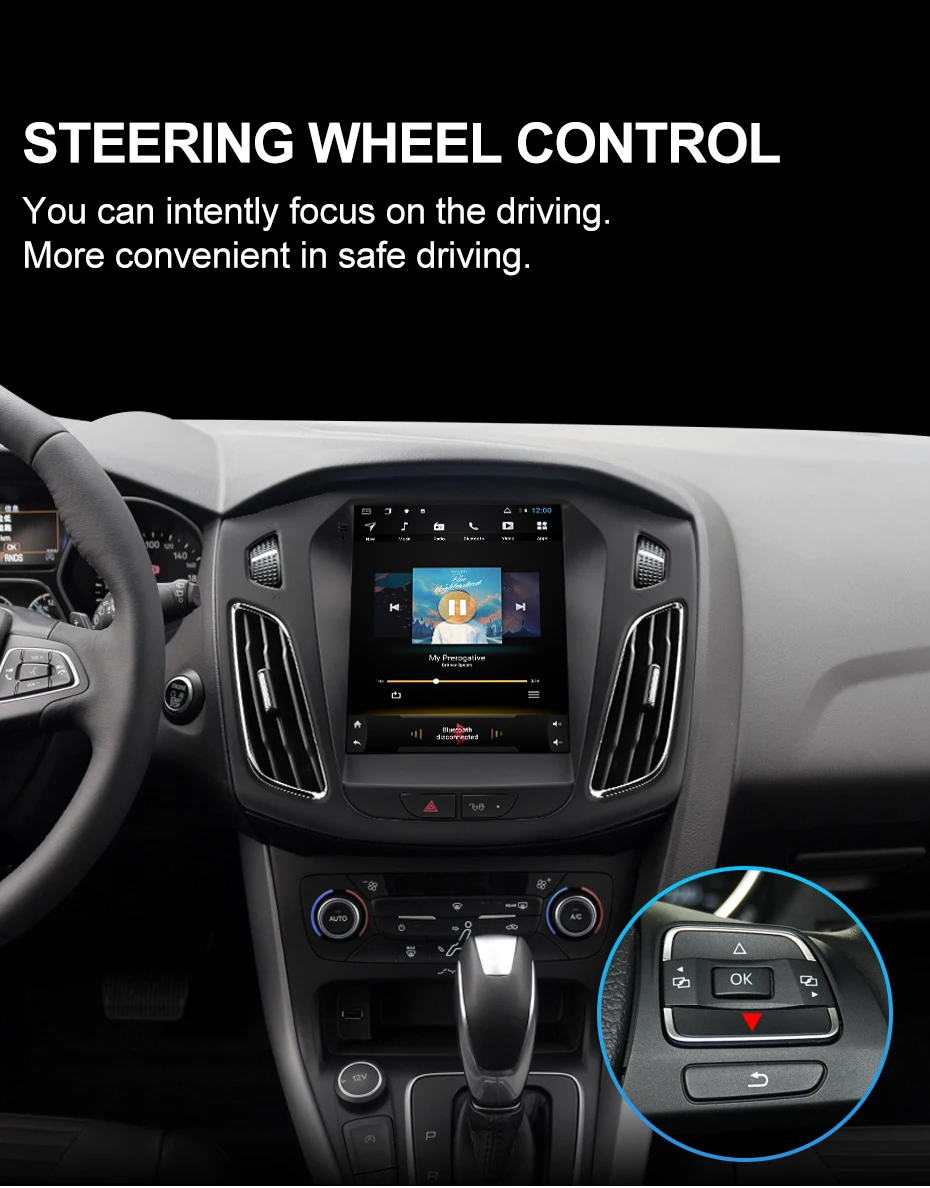 Flash Deal Isudar H53 Vertical 1 Din Android Auto Radio For Ford/Focus 2012- GPS Car Multimedia Video Player RAM 4G ROM 64G For Tesla Model 18