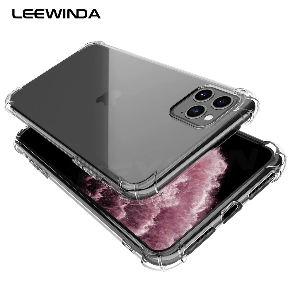 

Shockproof transparent phone case for iPhone 11 Pro 11 Pro Max Transparent soft silicone case for iPhone XS XR 7 8 Plus