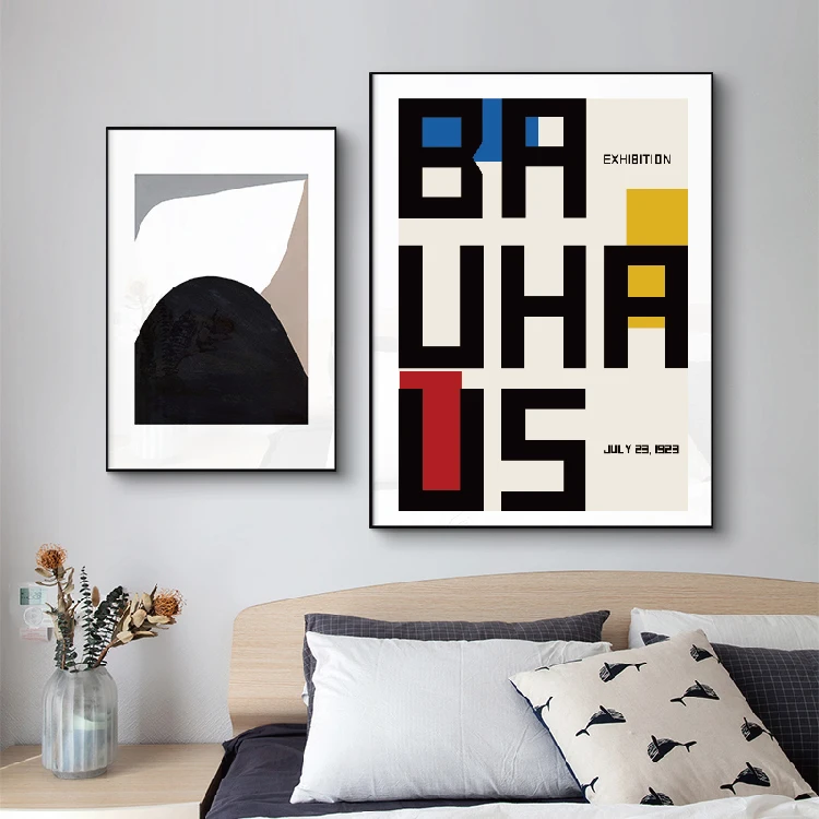 Bauhaus выставочные настенные плакаты, абстрактные настенные художественные картины на холсте, скандинавские плакаты и принты, настенные картины для декора гостиной
