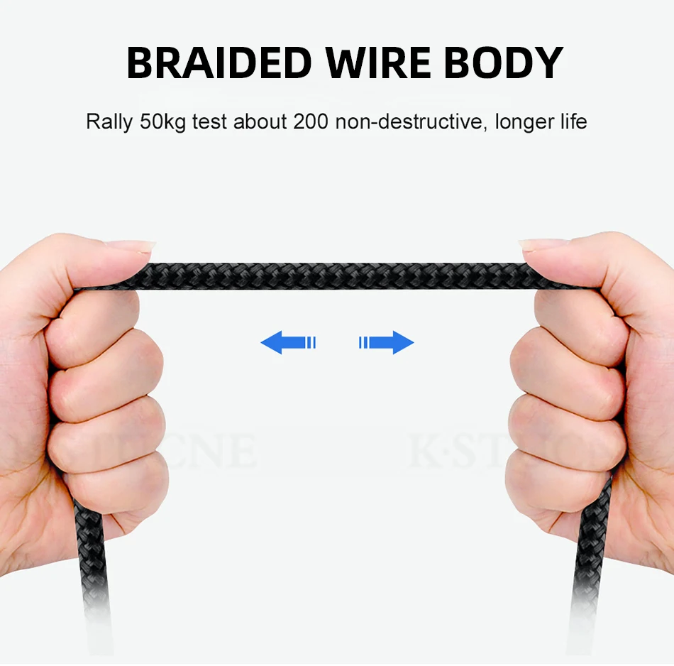 KSTUCNE usb type-C кабель для Xiaomi Redmi Note 7 mi8 mi9 USB C кабель для samsung S9 Быстрая зарядка USB-C шнур для зарядки мобильного телефона