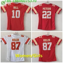 А+++ Качество Женщины 10 Tyreek Хилл 22 Tyreek Хилл 87 Трэвиса келсе Джерси Канзас-Сити