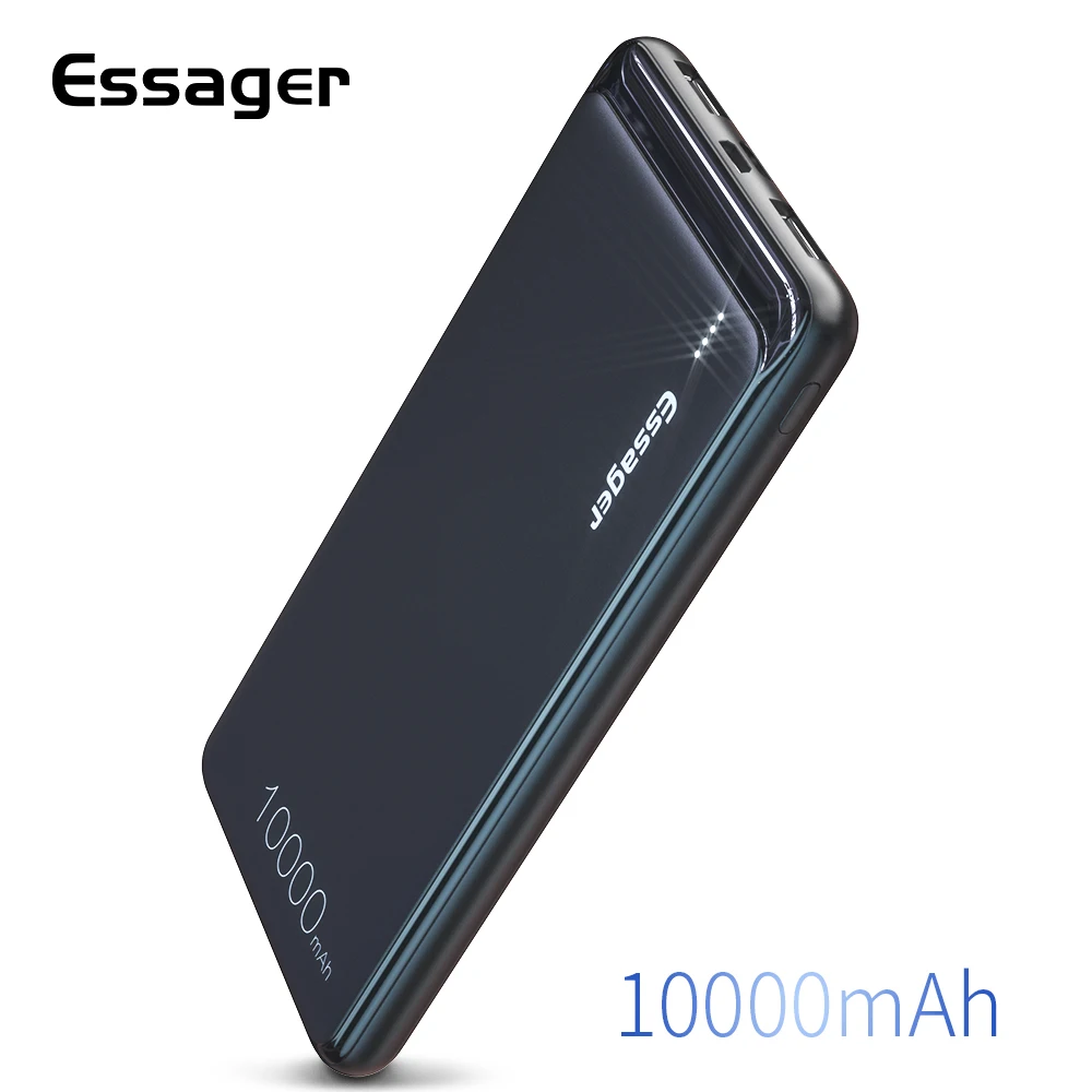 

Essager 10000mAh Dual USB Slim Power Bank Portable External Battery Charger Pack For iPhone SAMSUNG Xiaomi 10000mAh Powerbank