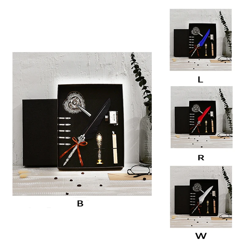 

2020 NEW Love Retro Feather Pen Set Envelope Document Writing Special Tool Retro Feather Pen Set