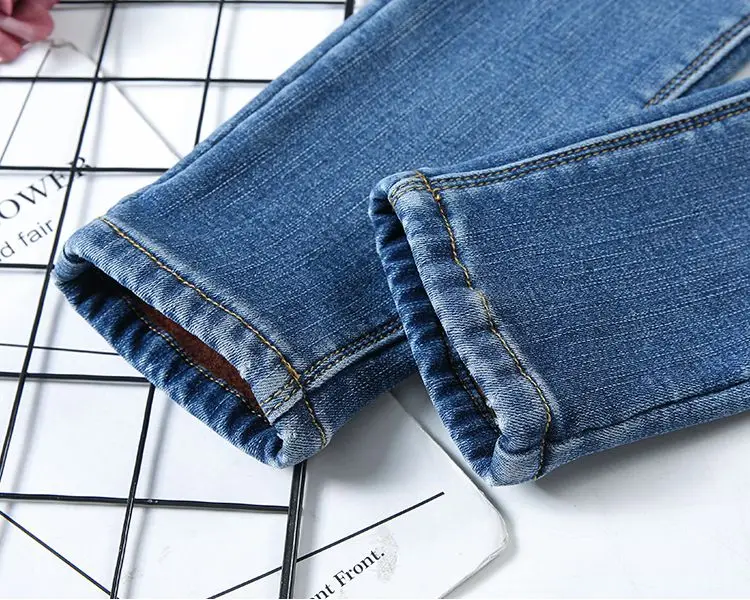 Модные вельветовые толстые джинсы женские зимние брюки эластичные штаны для маленьких ног стиль тонкие теплые штаны NZYD327A