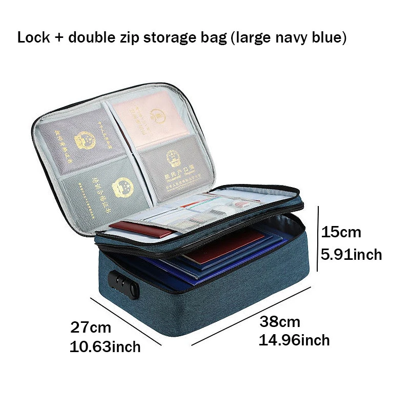 Waterproof Cationic Travel Bag Multi-layer Documents Organizer Handbag Outdoor Portable Large Capacity Zipper Storage Bag - Цвет: Q