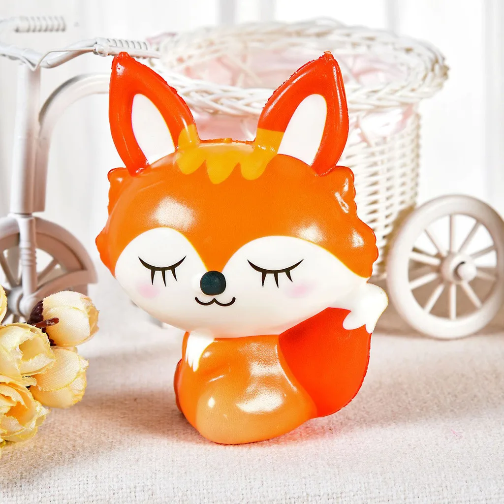 Игрушка Squishies Fox медленно поднимающийся крем Kawaii ароматизированный облегчение стресса милые животные медленно поднимающийся ароматизированный подарок на день детей сжимающая игрушка
