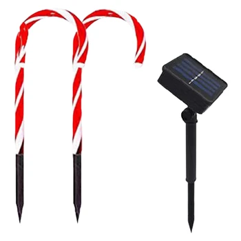 

2Pcs Solar Candy Cane Lights Christmas Pathway Markers Light Decorations,for Walkway,Yard,Home,Holiday Backyard Party