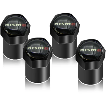 

4pcs Black Sliver Car Badge Wheel Tire Valve Cap Tyre Dust Cap For NISMO Nissans Tiida Teana Skyline Juke X-trail Almera Qashqai