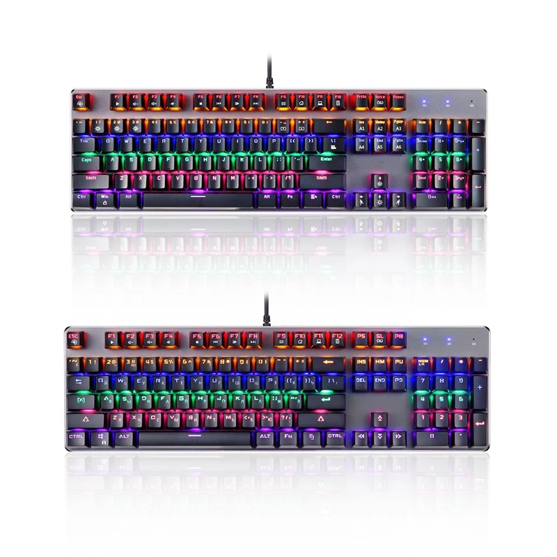 K73 USB Mechanical Keyboard 104 Keys Blue Switch Gaming Keyboards for Tablet Desktop