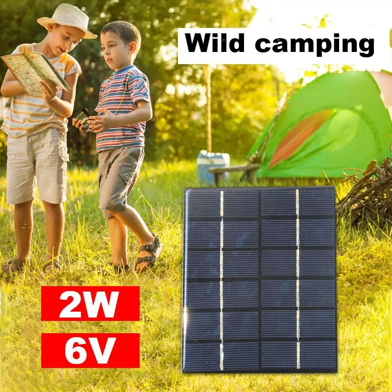 

Solar Power Charger Solar Panel Mini Energy Saving USB 2W 6V Polycrystalline 110×136×3.0MM DIY Module
