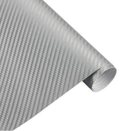 10x152 см 3D глянцевая виниловая пленка из углеродного волокна для стайлинга автомобилей, аксессуары для стайлинга автомобилей и мотоциклов, внутренняя защитная пленка - Цвет: silver